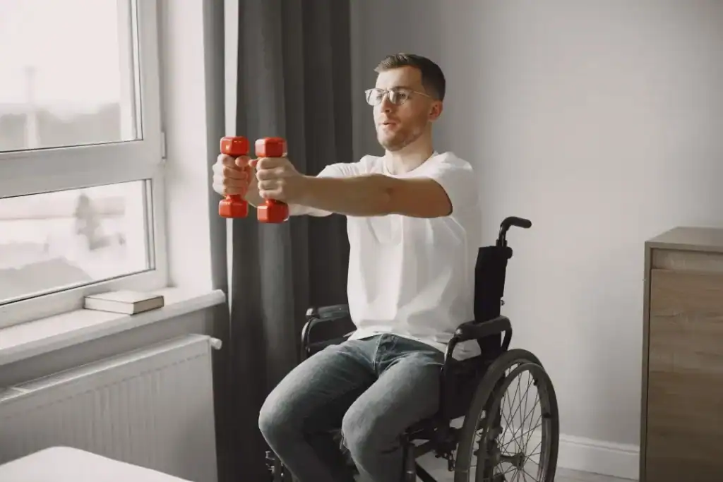Empowering Weight Loss: A Comprehensive Guide for Individuals with Disabilities 1 Image of man doing exercise in his wheelchair to aid weight loss Northwich