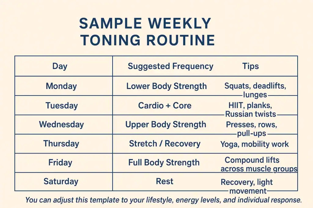Achieving the Perfect Tone: How Often Should You Exercise for Results? 4 Weekly exercise Northwich plan graphic