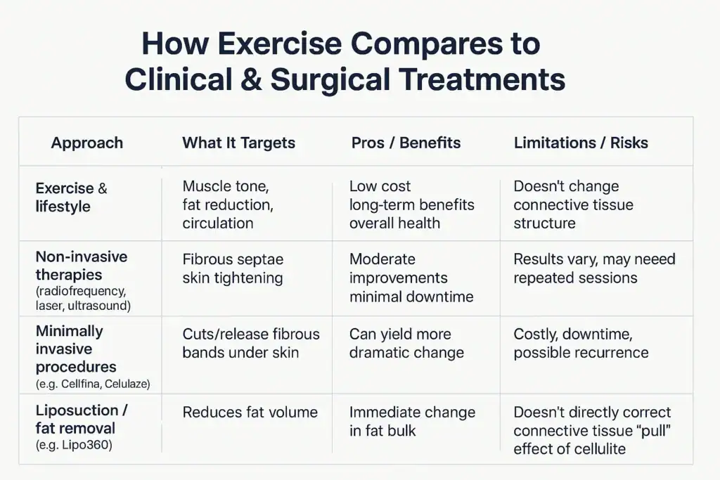 Sculpting Your Bum: Can Toning Exercises Really Reduce Cellulite? 2 How exercise compares to treatments from Lipo 360 Northwich