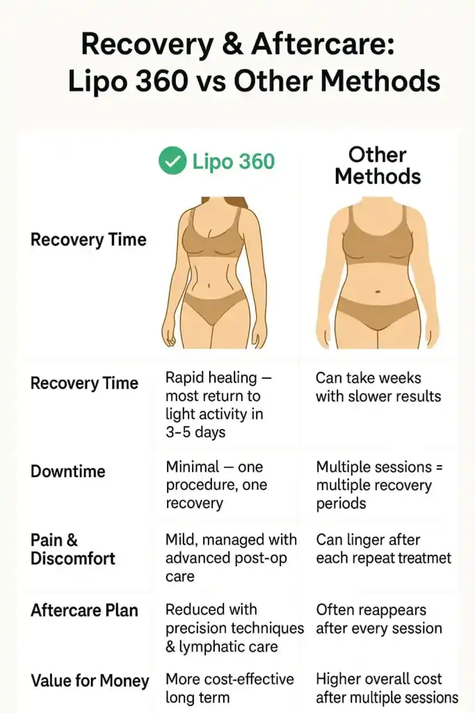 Recovery and Aftercare for Fat-Dissolving Surgery 2 Table to show fat dissolving injection aftercare Northwich