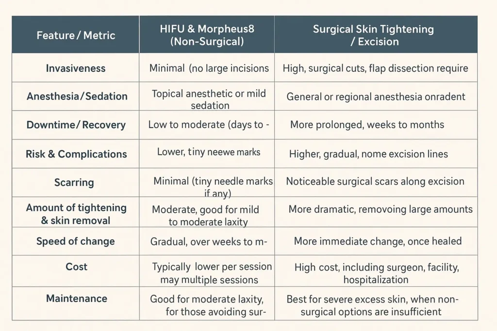 The Science of Skin Tightening 2 Table of skin tightening Northwich benefits compared to surgical options